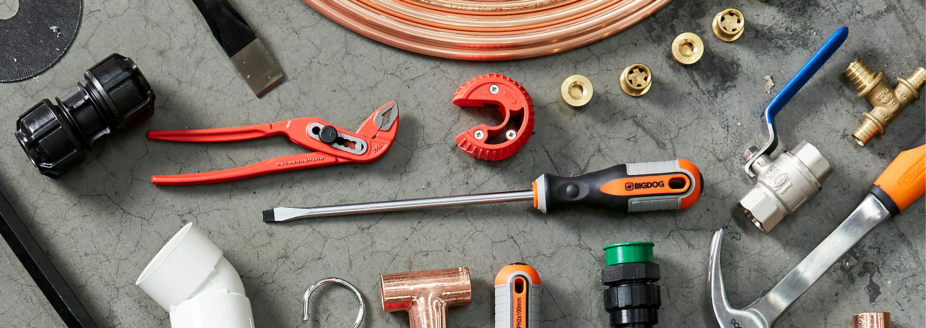 Tools and plumbing parts